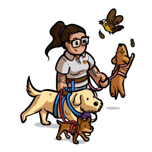 Educador canino trabajando con familia y su perro